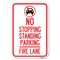 Signmission No Stopping Standing Fire Lane with Graphic Heavy-Gauge Alum. Sign, 12" x 18", A-1218-23573 A-1218-23573 - alternate 1